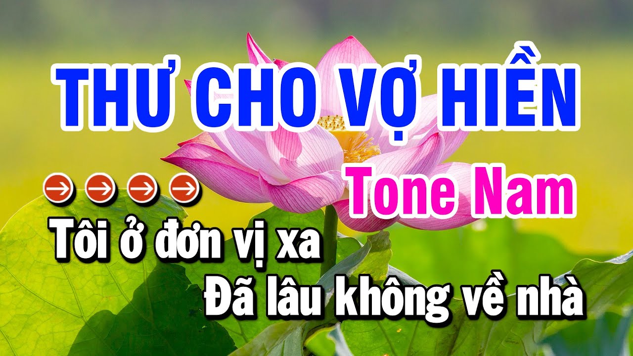 Karaoke Thư Cho Vợ Hiền | Nhạc Sống Tone Nam | Huỳnh Lê