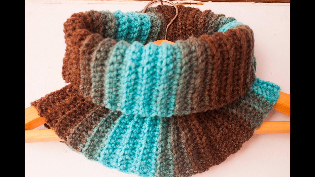 crochet ribbed cowl