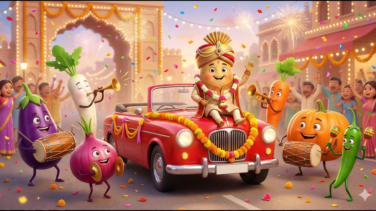 आलू की शादी | Aloo Ki Shaadi | Funny Kids Poem | Hindi Rhymes for Children