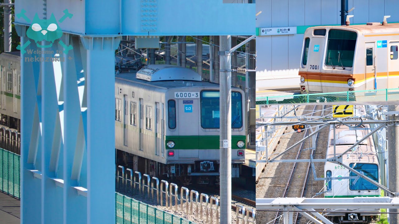 【営団地下鉄 6000系 2編成⁉︎】一次試作車 6000系ハイフン車が訓練線に！ 訓練中の05系 6000系 7000系 飛行機も見える 東京メトロ 新木場車両基地【乗り物 電車 図鑑】2024.6