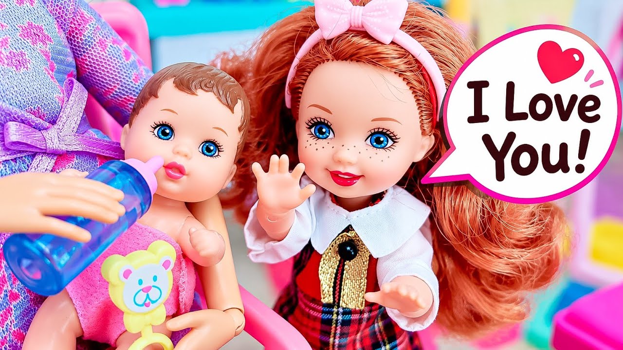 바비인형 가족 아침일상 캘리 아기 동생 탄생 왜 아기만 좋아해! Barbie Family Morning Routine / Kelly is jealous of the Baby 👶