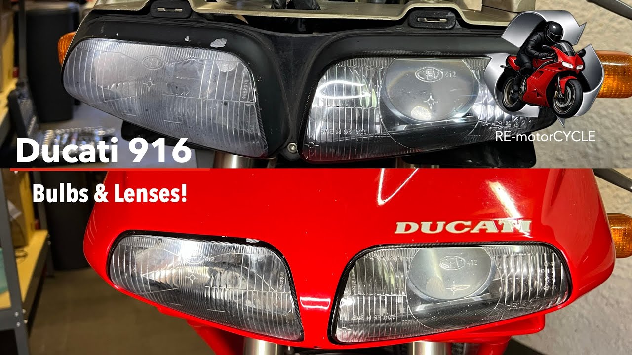 Ducati 916 Cleaning a Cloudy Headlight and other bulb issues.
