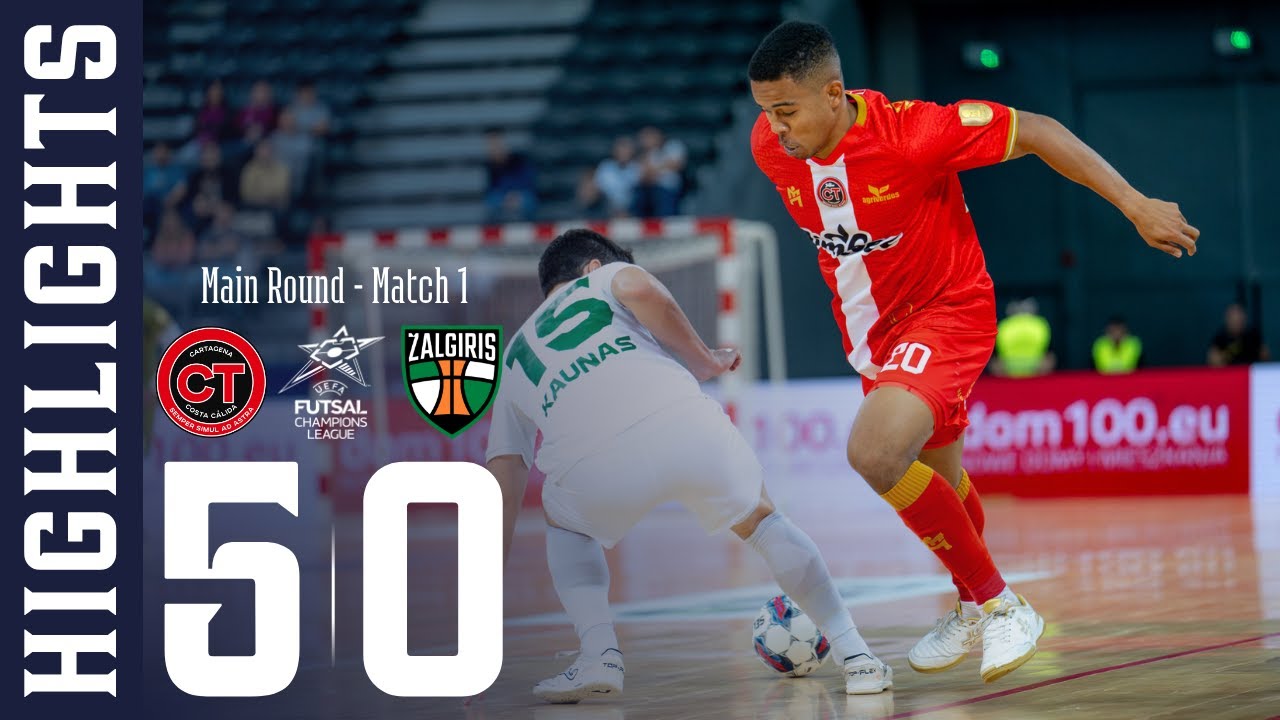 ▶️🏆🇪🇺 𝗛𝗜𝗚𝗛𝗟𝗜𝗚𝗧𝗛𝗦 | 𝐉𝐢𝐦𝐛𝐞𝐞 𝐂𝐚𝐫𝐭𝐚𝐠𝐞𝐧𝐚 𝐂𝐨𝐬𝐭𝐚 𝐂á𝐥𝐢𝐝𝐚 5️⃣-0️⃣ Zalgiris | UEFA Futsal Champions League
