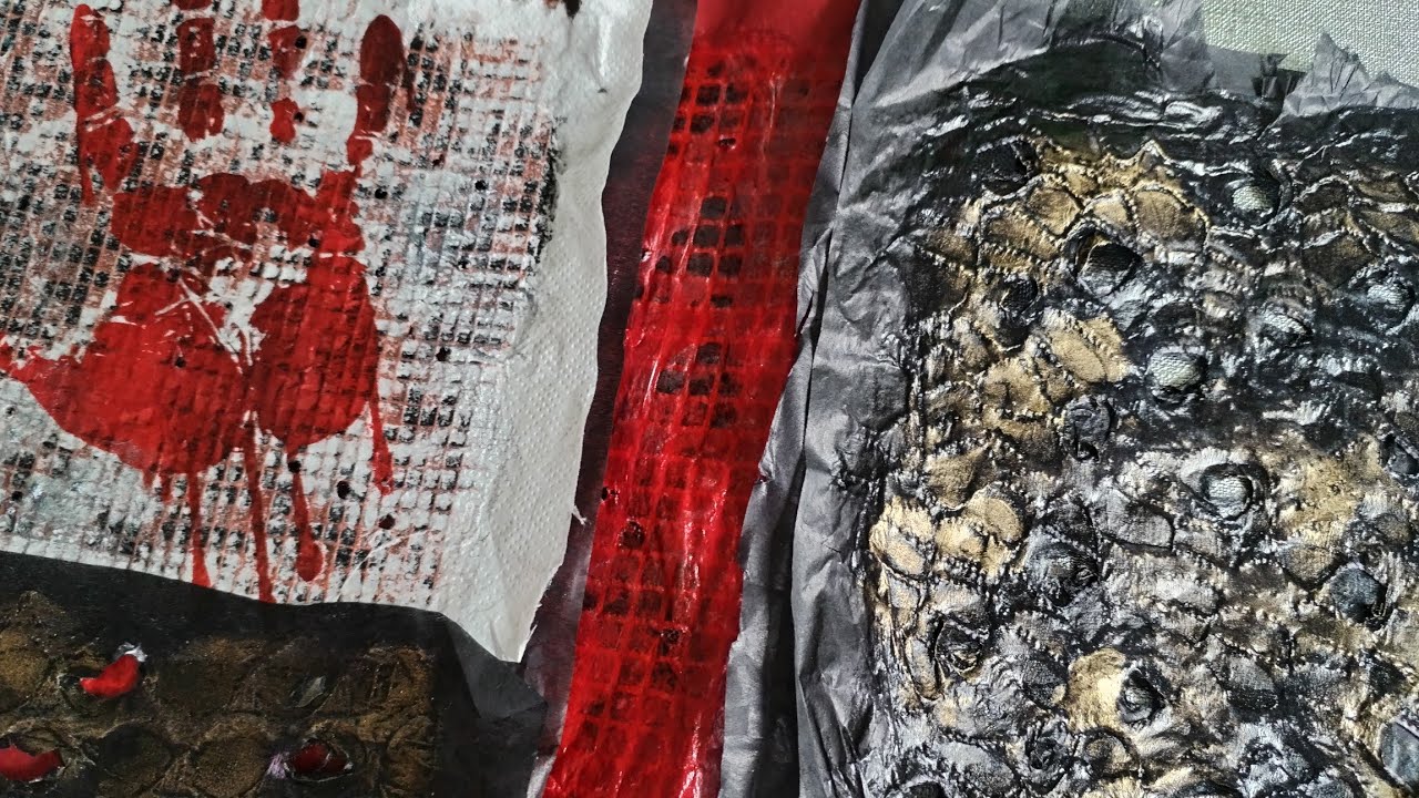 Papier Spitze mit Seidenpapier und Kleber gebastelt❤️