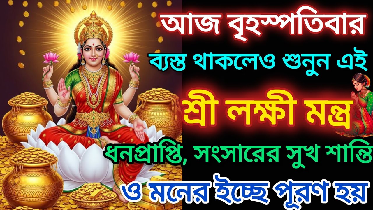 আজ ব্যস্ত থাকলেও শুনুন এই শক্তিশালী লক্ষী মন্ত্র🕉️ ধনপ্রপ্তি,সংসারে সুখ শান্তি ও মনের ইচ্ছে পূরণ হয়