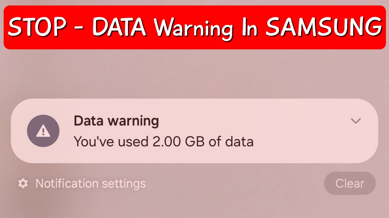 How To Remove Data Warning Notification in Samsung Galaxy Mobile