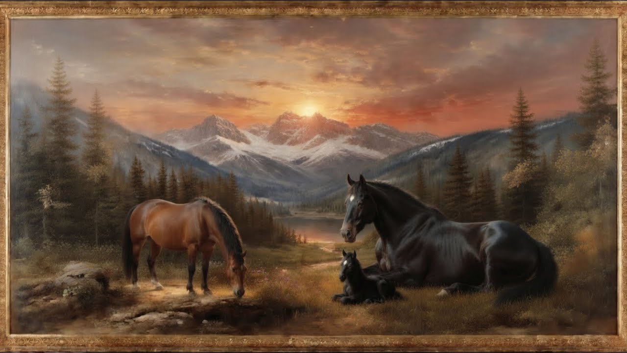 Framed TV Art Painting | 6 HOURS I HORSES