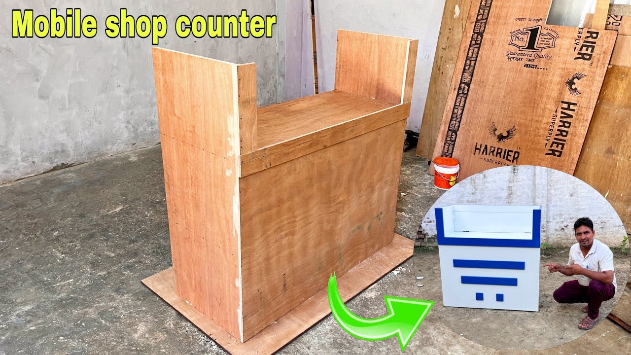How To Build Beautiful Mobile Shop Counter Size 36"×39"×16" At Home in 2 Days||Mobile 📱 counter
