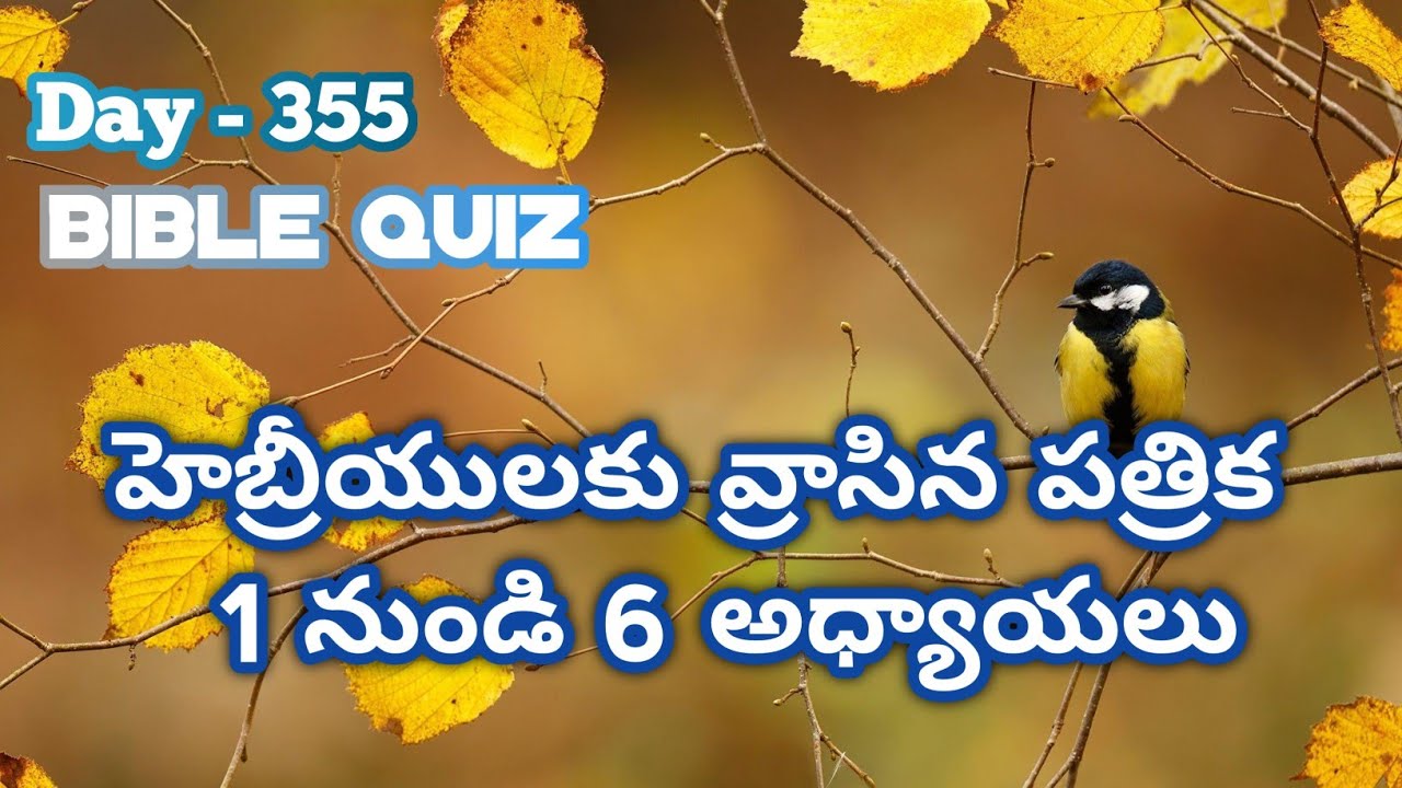 Day-355 | Daily bible quiz _ Hebrews 1 to 6 chapters _ హేబ్రియులకు వ్రాసిన పత్రిక 