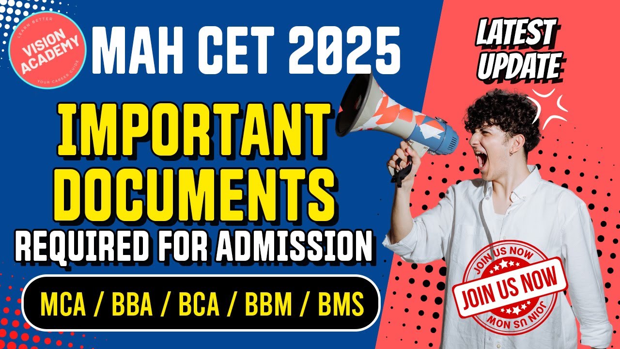 Important Documents Required required for admission to BBA BCA BBM BMS MCA 🔥 MAH CET 2025