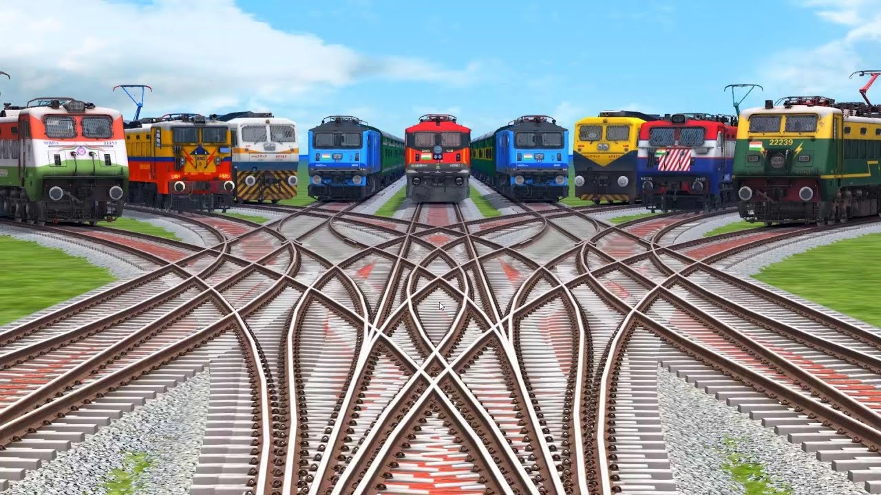 9# Trains Crossing By Bumpy🧫 Grandient Tracks | indian railways | Railgadi Tracks