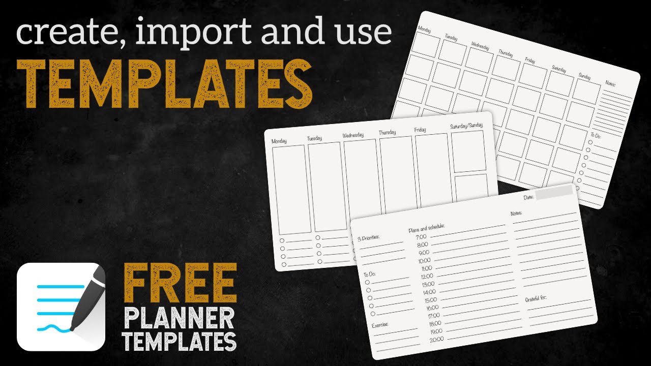 Creating and importing notebook templates | Goodnotes 5 iPad tutorial | Free planner templates