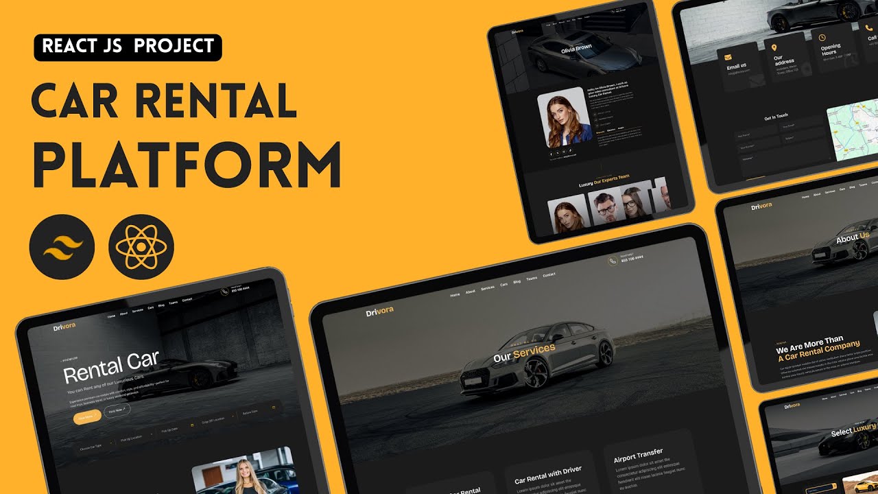 How to Build Responsive Car Rental App Using React JS and Tailwind CSS for Beginners | reactjs