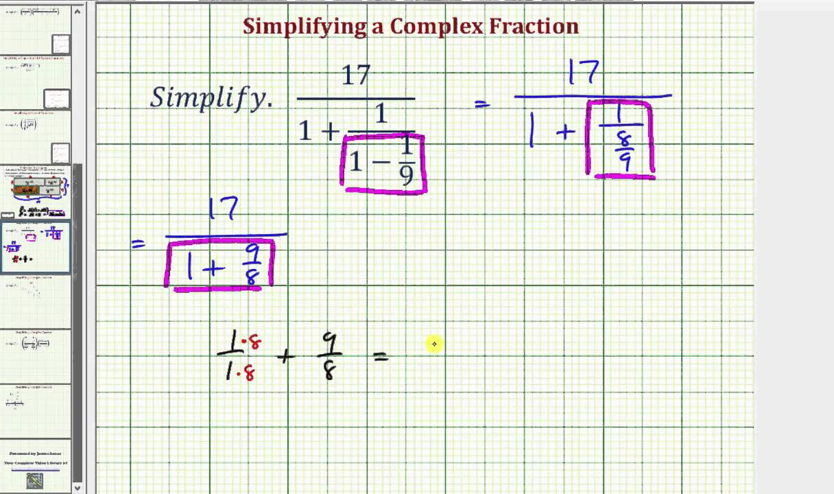 Ex 2: Simplify a Complex Fraction with Multiple Steps