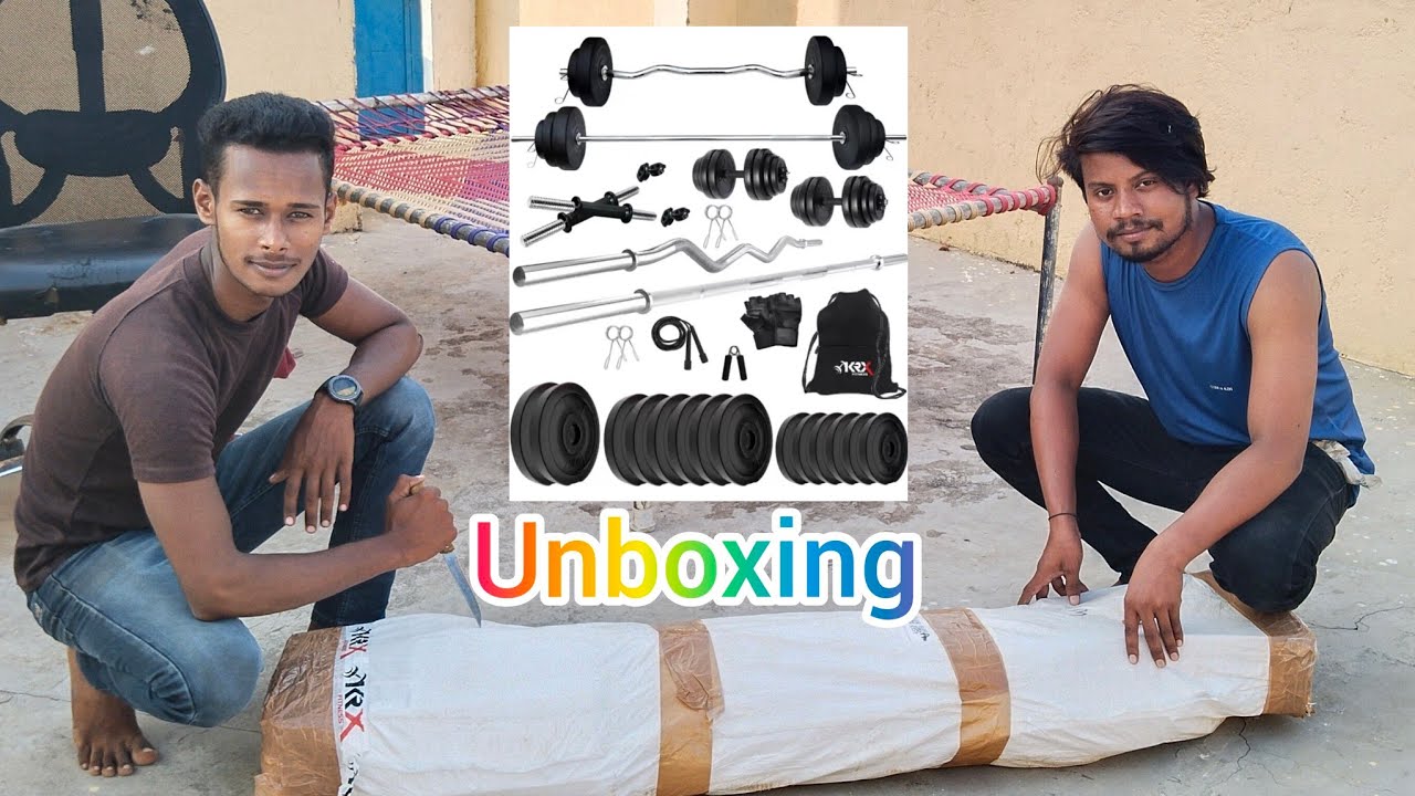 KRX PVC 40 Kg Home Gym Set with 3 Ft Curl & 5 Ft plain Rod & 1 Pair Dumbbell Rods Unboxing Vlogs