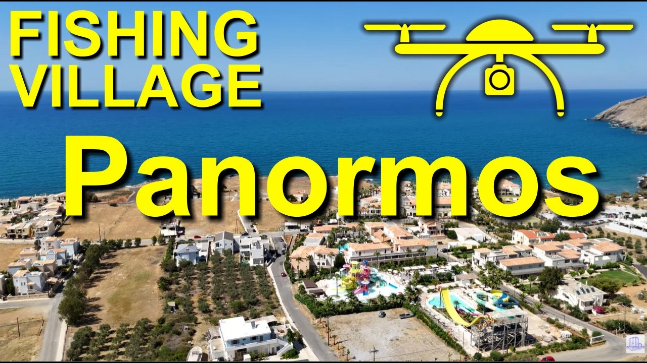 Panormos – Rethymno – Kreta – von oben – 4K Drohnenvideo – Crete drone video