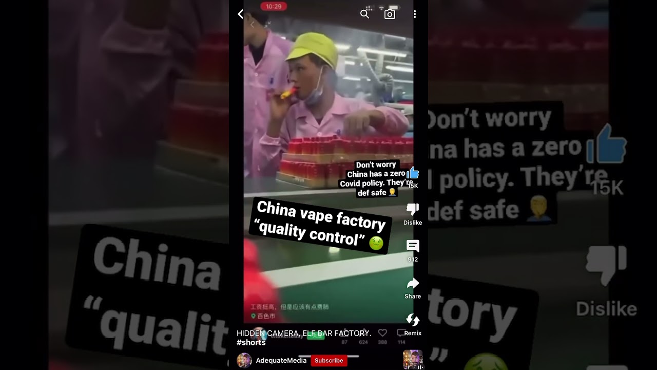 Disposable vapes tested by mouth in factories #shorts #china