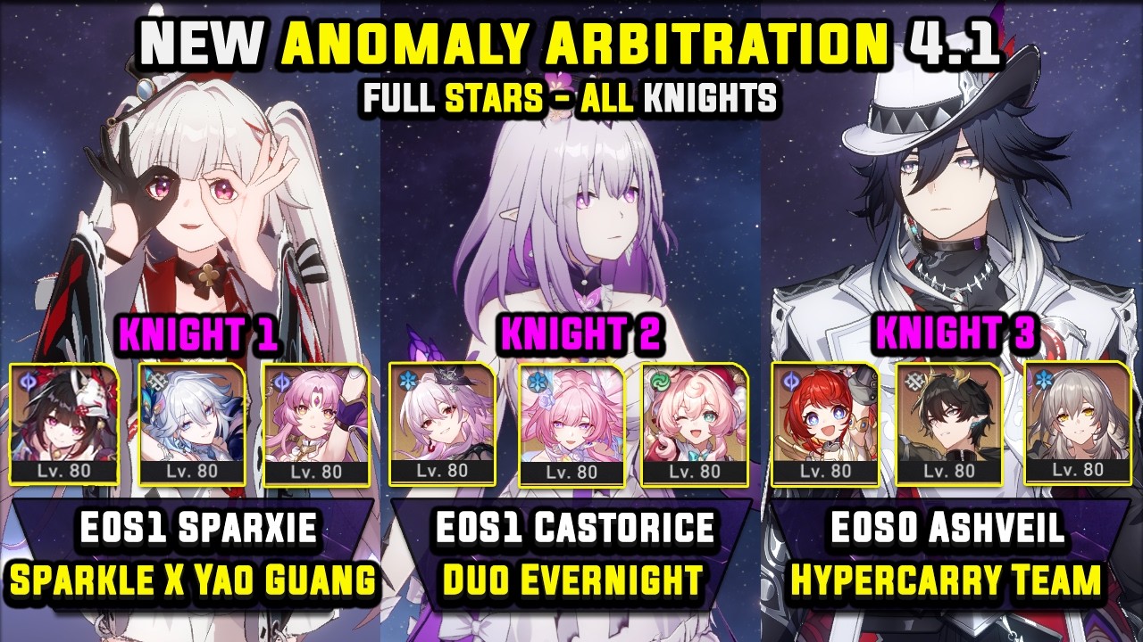 E0 Sparxie & E0 Castorice & E0 Ashveil W/ Tribbie (3 Stars) Anomaly Arbitration Honkai Star Rail 4.1