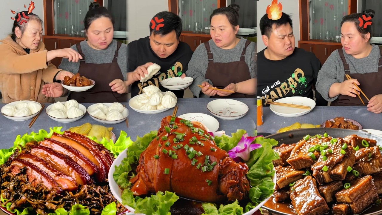 Моя свекровь знает моего жадного мужа, поэтому она приберегла для меня тушеную свинину и жареную ...