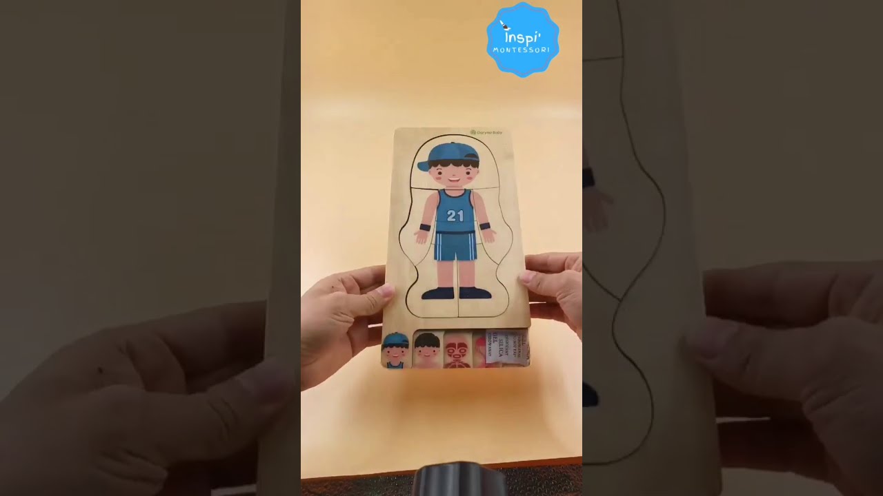 PUZZLE EN BOIS DU CORPS HUMAIN GAR&Ccedil;ON / FILLE - INSPI' MONTESSORI
