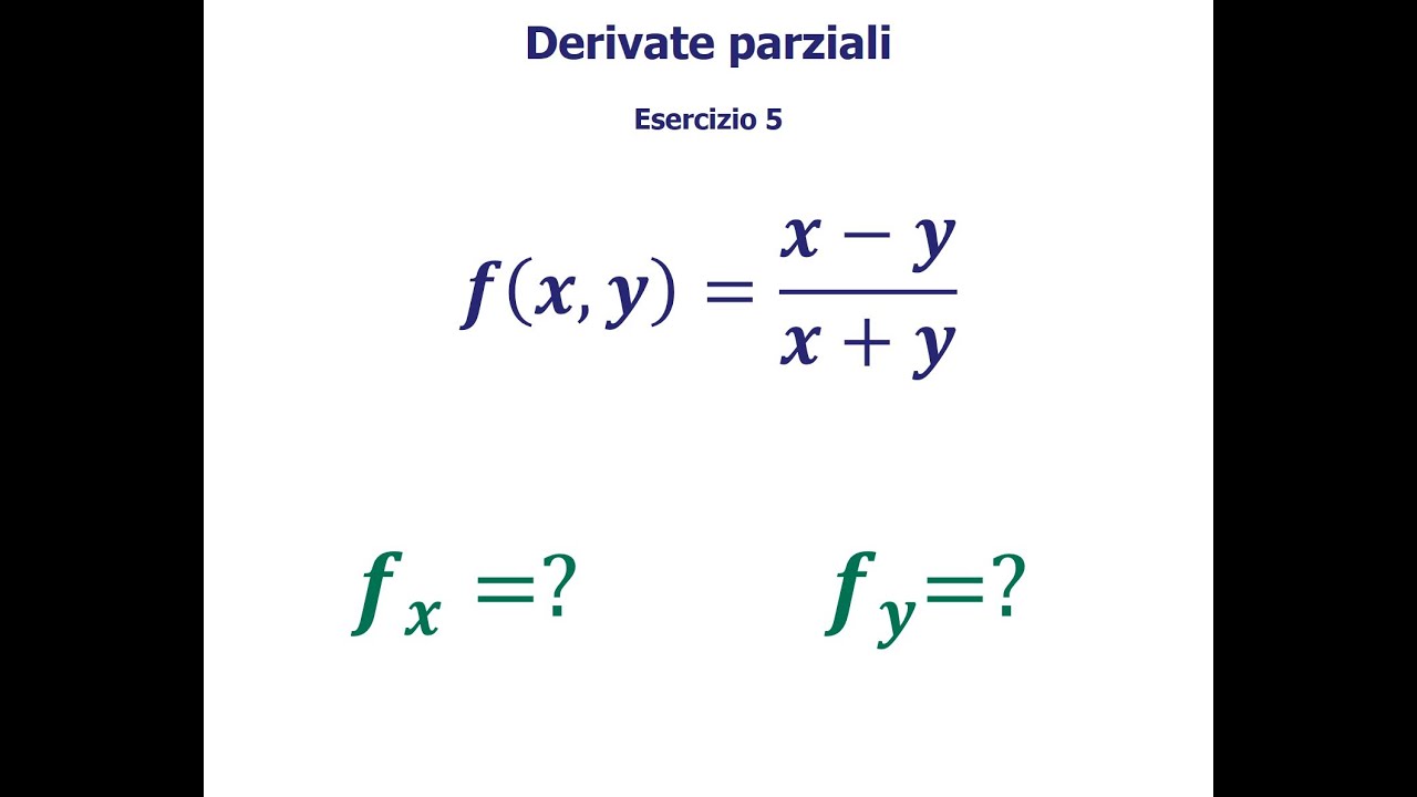Derivata parziale di una funzione fratta a due variabili - Esercizio 5