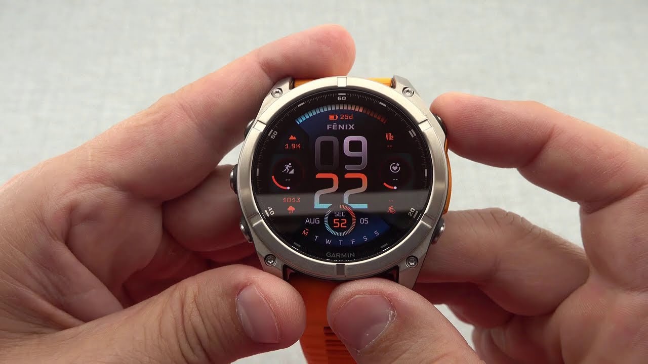 Garmin Fenix 8 51mm AMOLED Sapphire Titanium with Spark Orange/Graphite Band Unboxing
