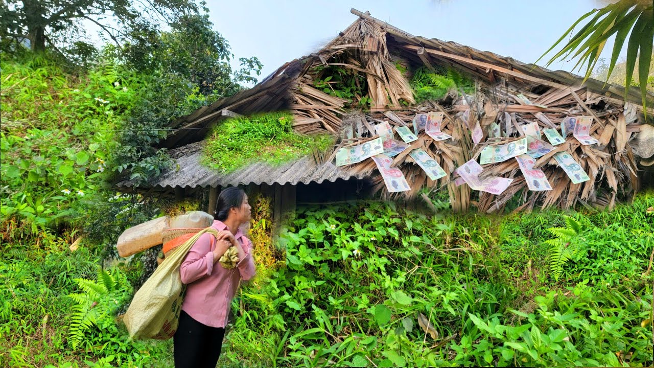 Lucky girl earns money when hired by landlord to clean up an abandoned house.
