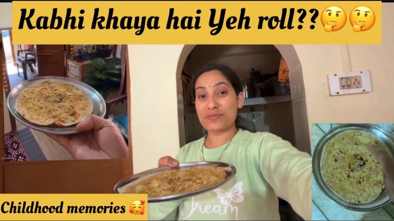 Bachpan mein aisi chapati🫓roll bana ke khate the😋😋//Childhood memories🥰😋// Ronie & Champ //