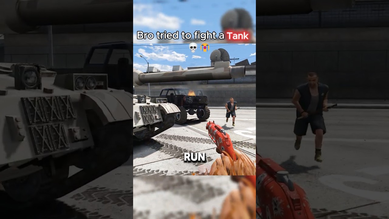 Bro Tried To Fight A Tank😭💀 (GTA 5)