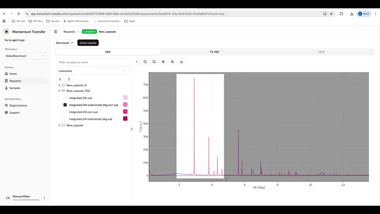 Analyse your result in the data portal