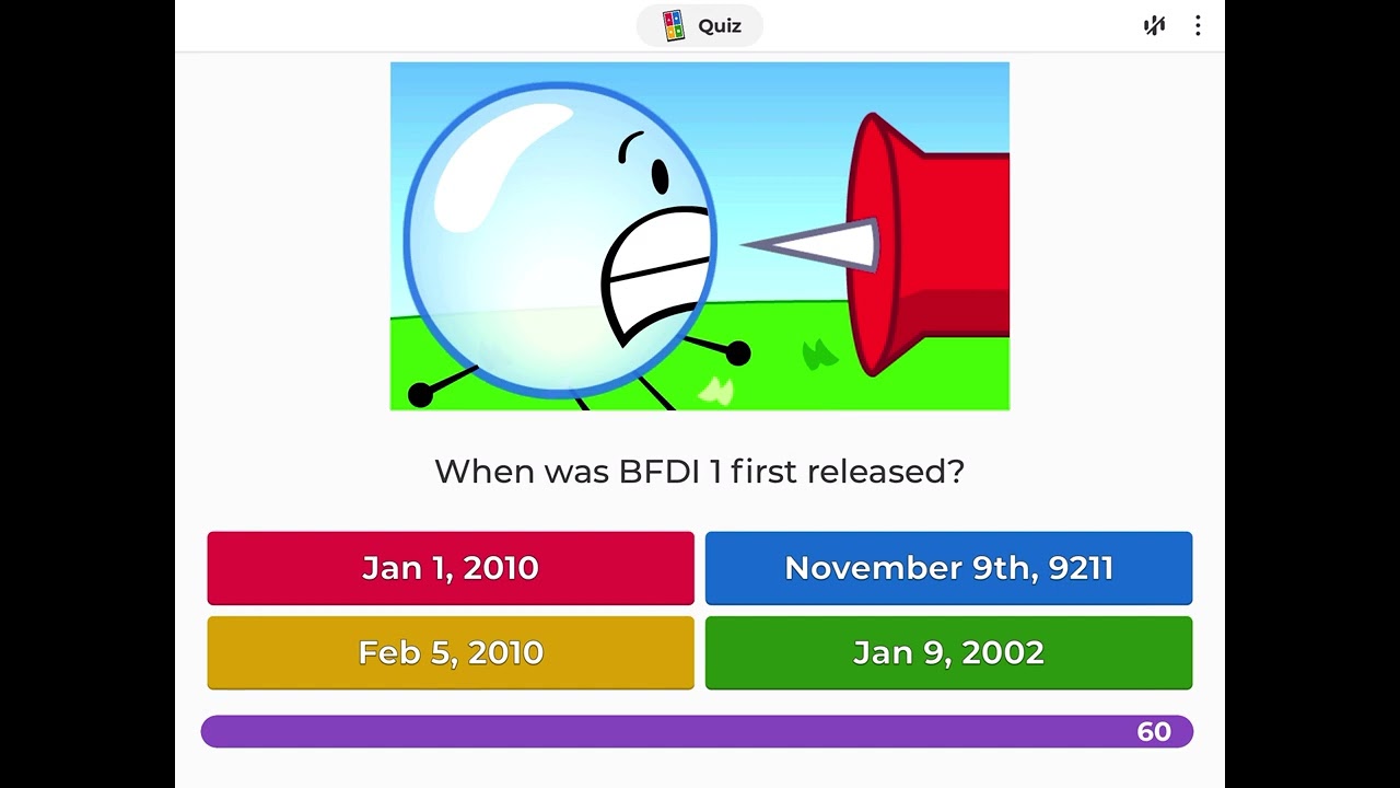 The idiotic bfdi quiz
