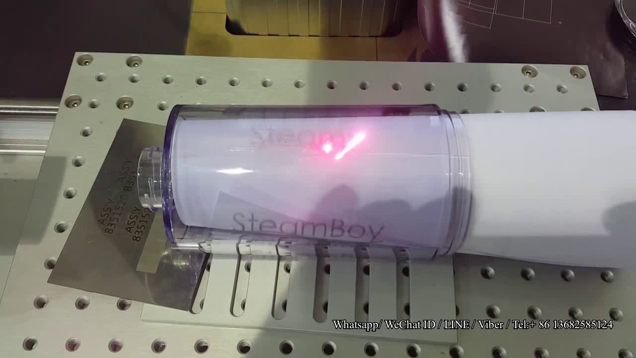 Fiber laser marking on transparent plastic
