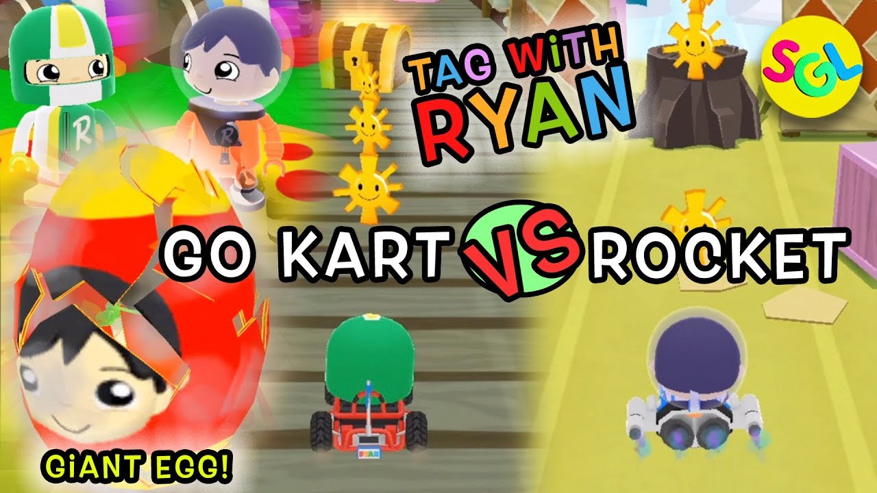Rocket vs Go Kart! Space Base vs Rally Racer!! Giant Egg!!! TAG WITH RYAN ToysReview iPhone Game App