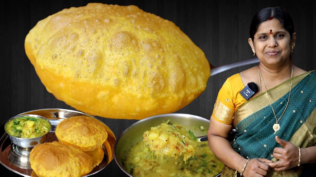 பூரி உப்பலா வர Oil இழுக்காமல் பூரி செய்ய டிப்ஸ் | Restaurant Style Poori Masala | Breakfast Recipe