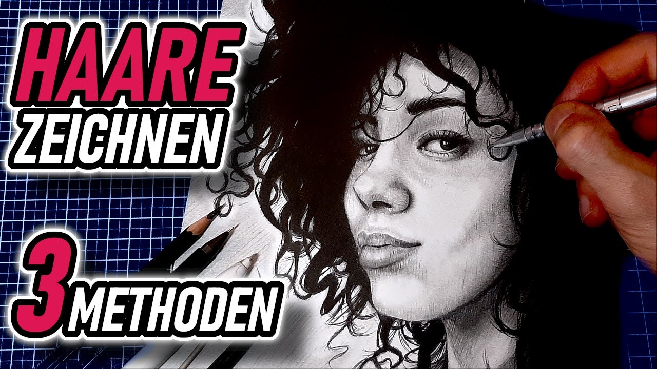 3 TOLLE Methoden um HAARE zu zeichnen || BLEISTIFT-TIPPS für Anfänger und Fortgeschrittene