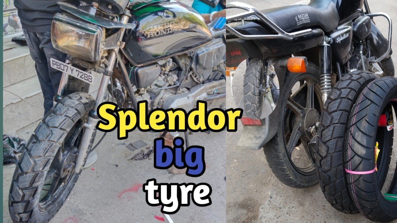 Splendor Modified😍 || Install New Tyres || Price ? || Splendor Modified 2023😱 || Big Tyres