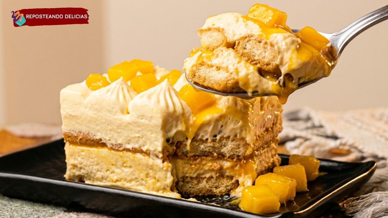 ¡INCREÍBLE! 🥭Mango + Tiramisú = El Postre Perfecto que TIENES que probar | MANGOMISÚ