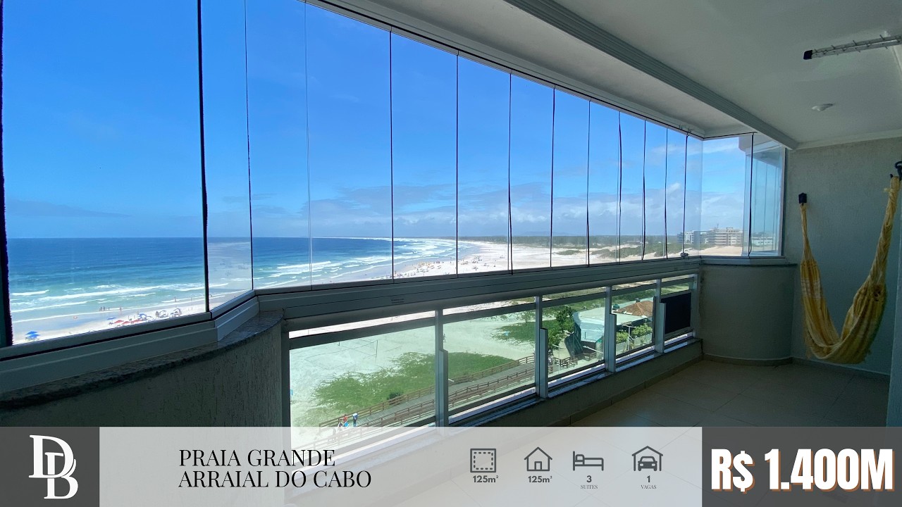 APARTAMENTO DE FRENTE À PRAIA COM VISTA ETERNA PARA O MAR NA PRAIA GRANDE EM ARRAIAL DO CABO/RJ
