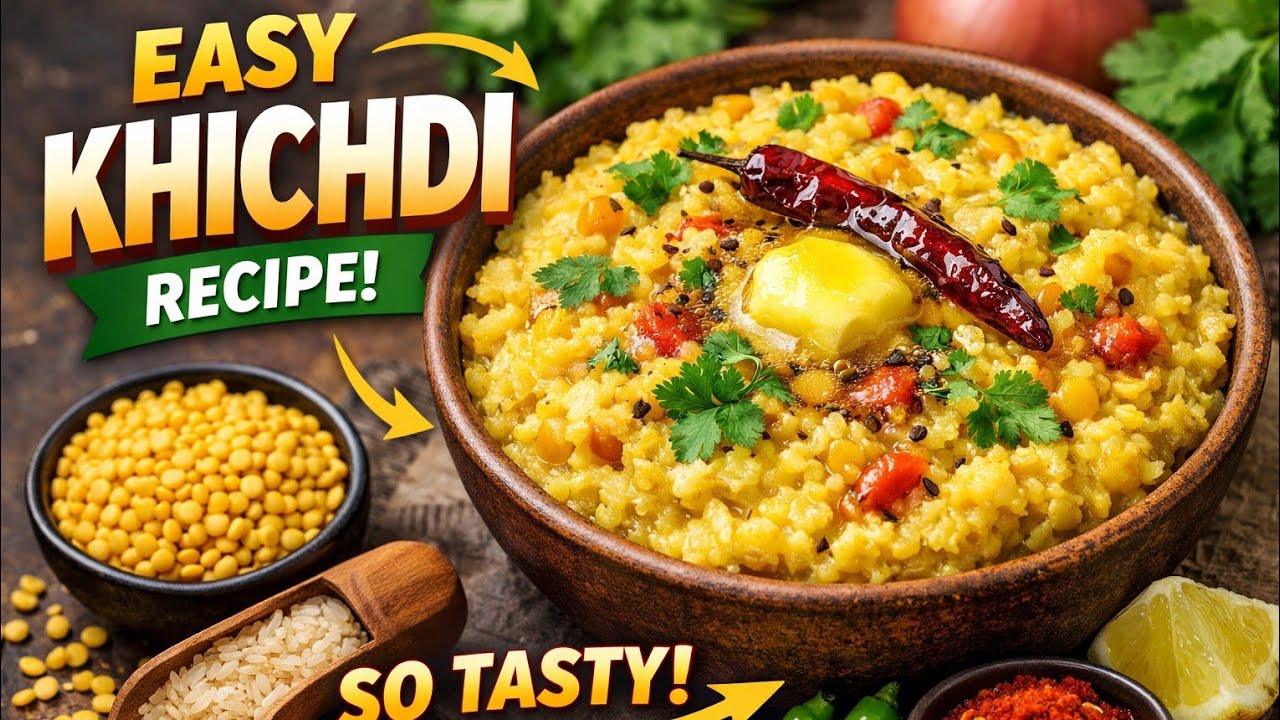 Simple Khichdi Recipe | Ghar Jaisi Moong Dal Khichdi | Easy & Healthy Khichdi in Hindi