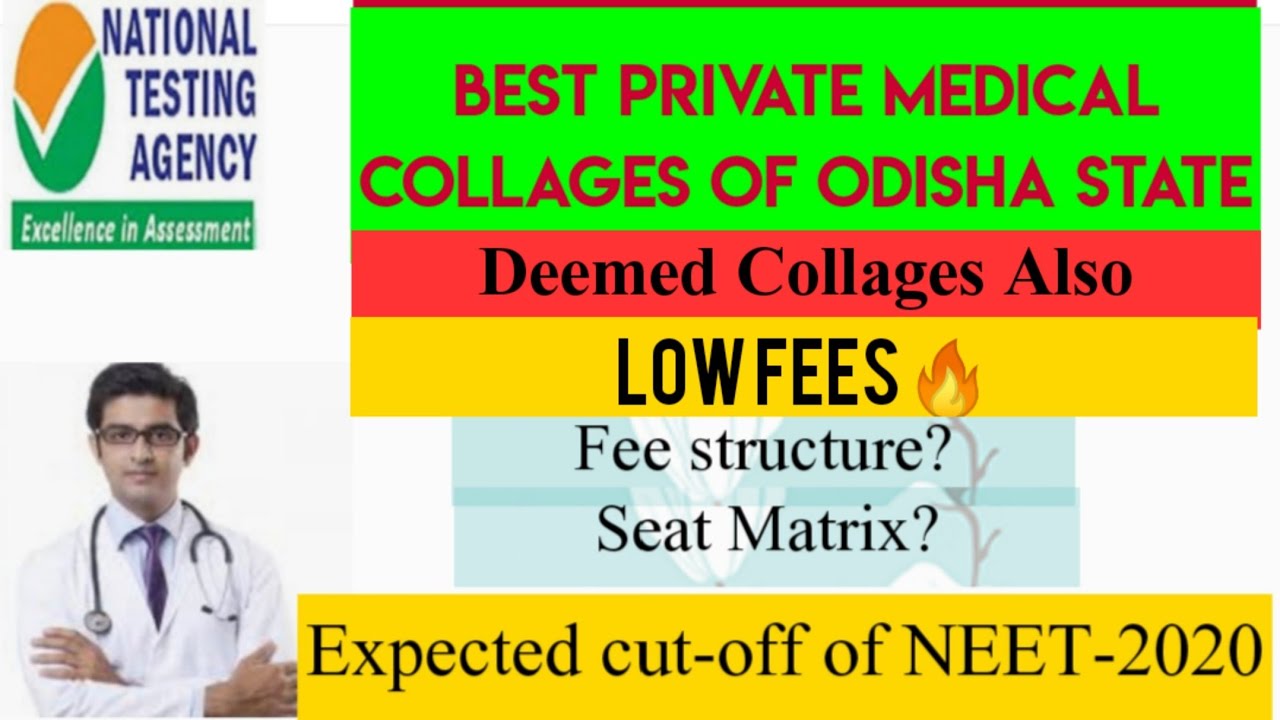 Odisha private medical colleges cutoff with category, deemed and private both,neet 2020 cutoff