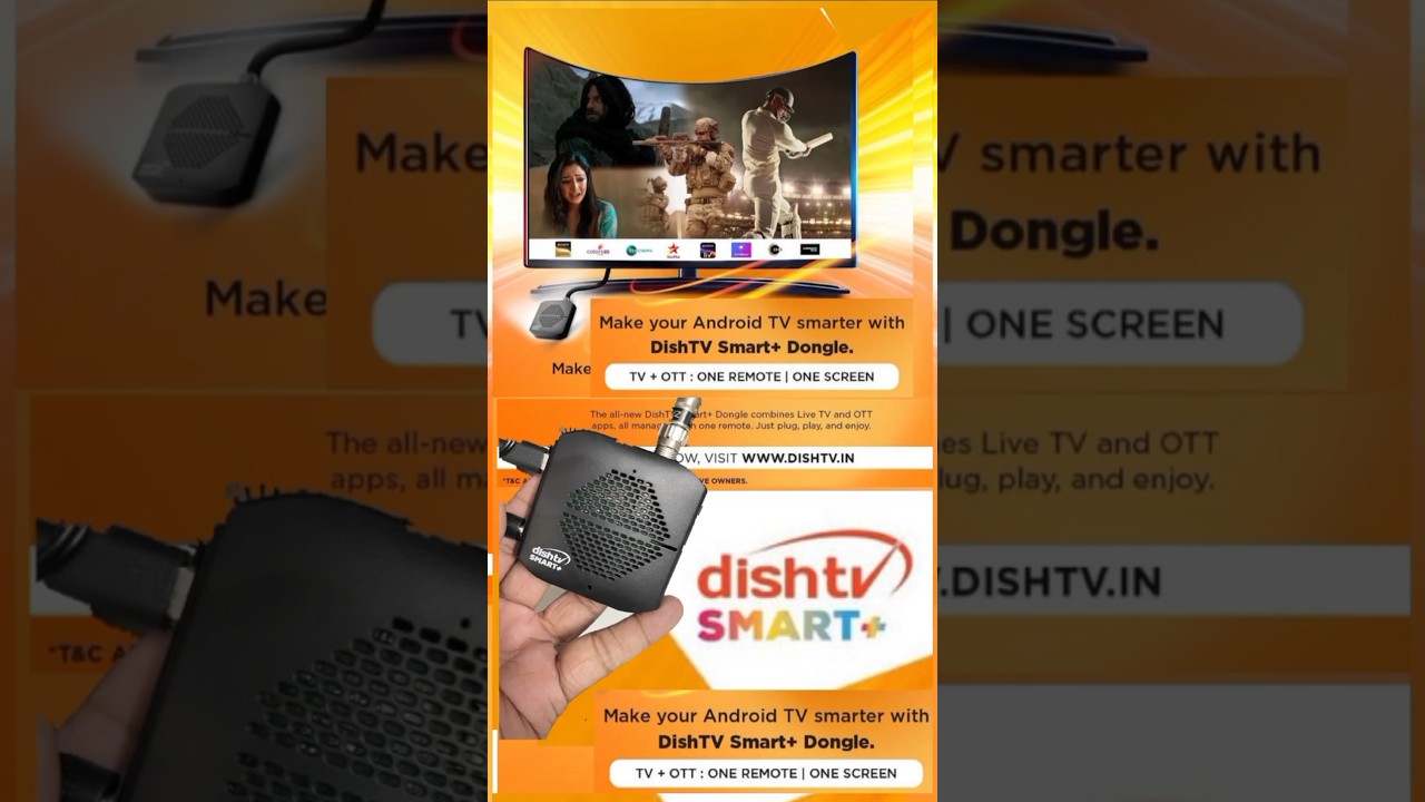 Dish tv Smart + Dongle #shortsfeed  dish tv smart + hd set top box #shortsfeed