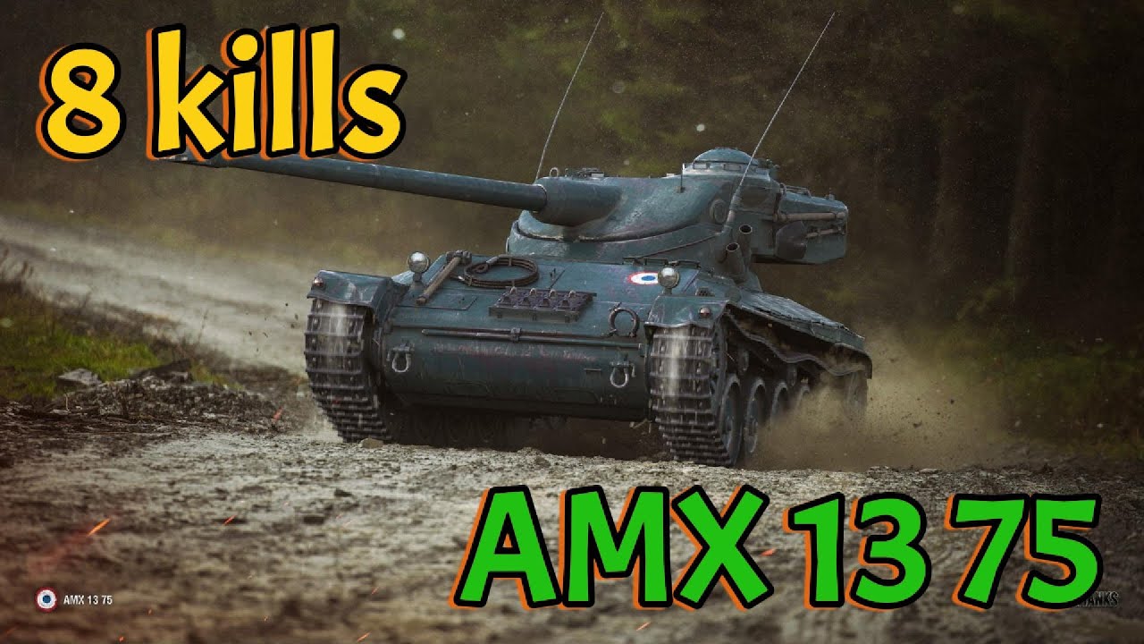 World of Tanks - AMX 13 75,  8kills. He won this battle.
