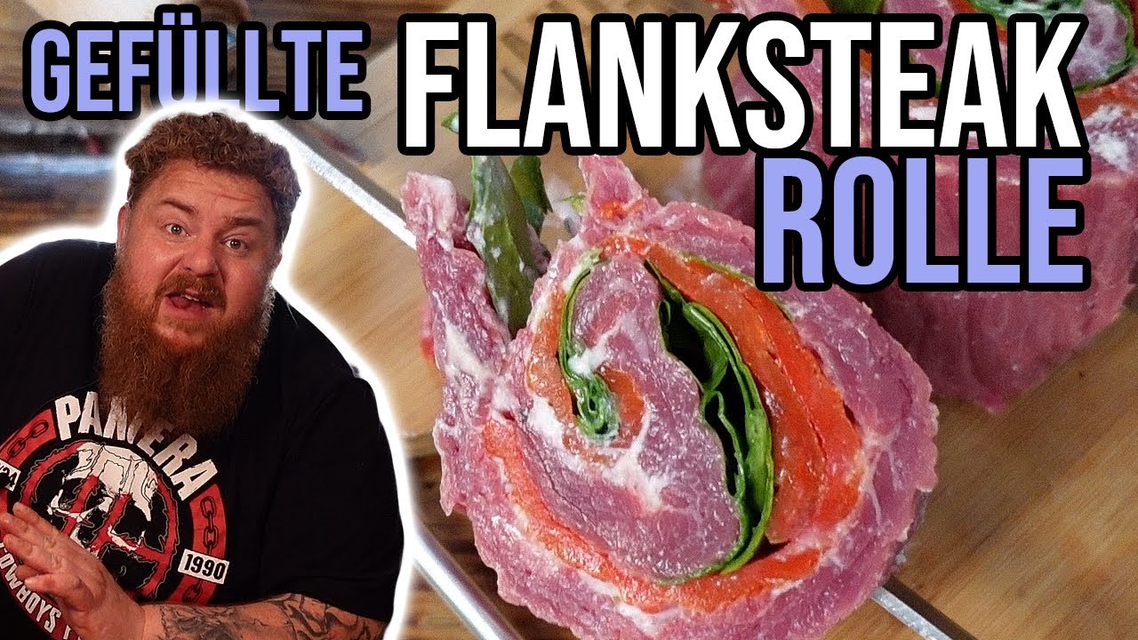 Gefüllte Flank Steak Rolle in Scheiben gegrillt - BBQ & Grillen für jedermann
