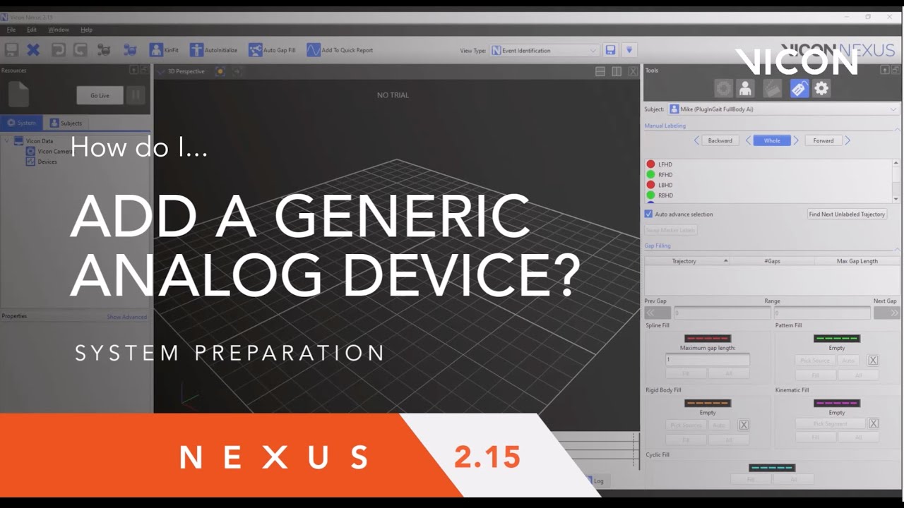 Vicon Nexus: Add a Generic Analog Device