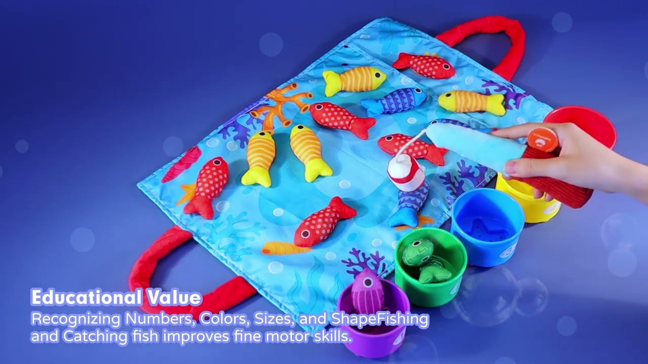 hahaland Cloth Fishing Game with Stacking Cups #toddlertoys #fishingtoys #toddlers #learningathome