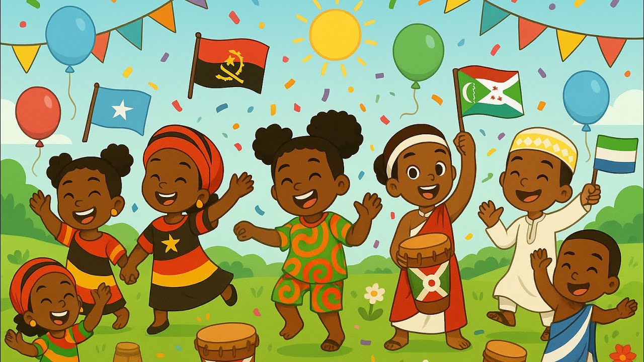 Bonjour en 7 langues Africaines 🌍 | Comptine pour enfants/ Les Petits Tambours 🎶🥁