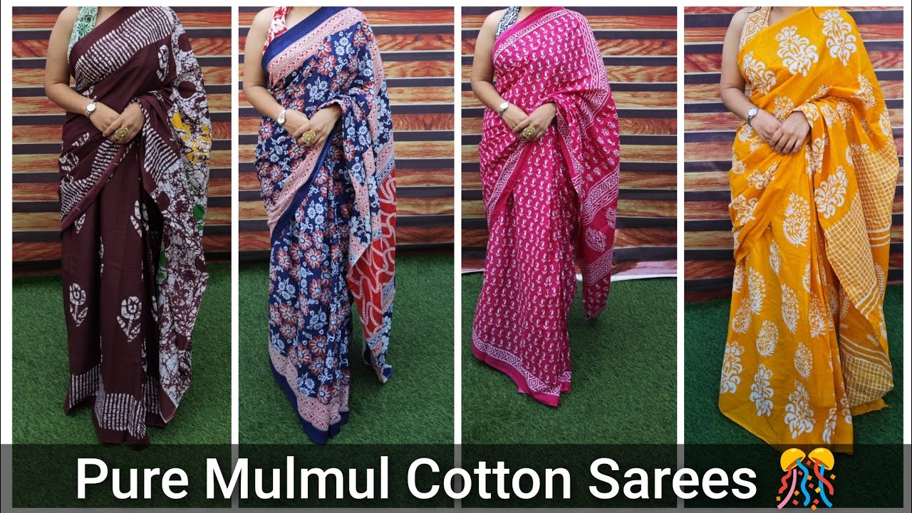 Wholesale Mulmul Cotton Sarees | With Blouse | Cod Available 👍 #wholesalesarees