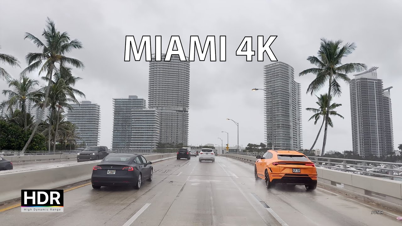 Miami 4K - Rainy Billionaire Coast - Florida's #1 Road Trip