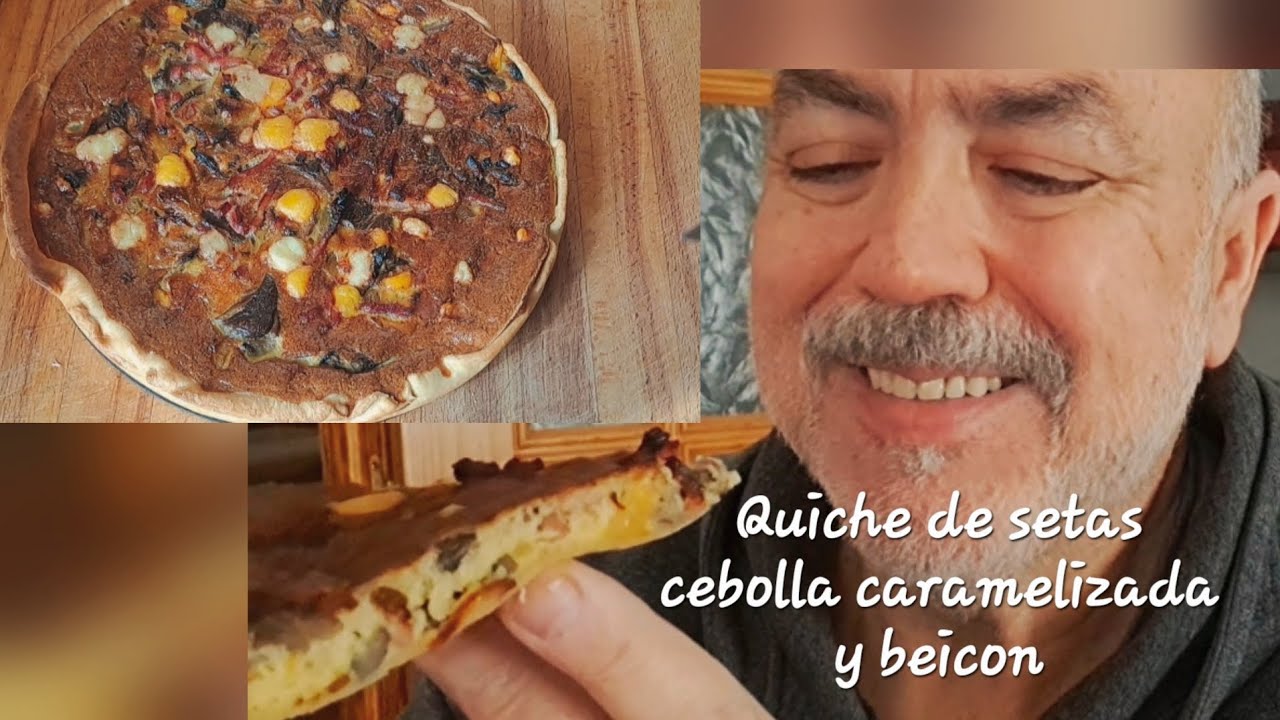Quiche de setas y beicon