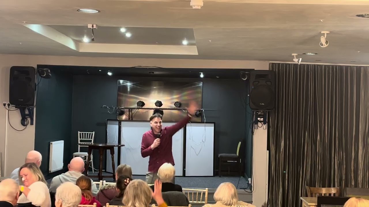 A comedian goes on stage in the village of Sling, in deepest, darkest Forest of Dean.